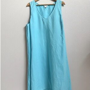 J. Jill 100% Linen Sleeveless Dress in Sky Blue